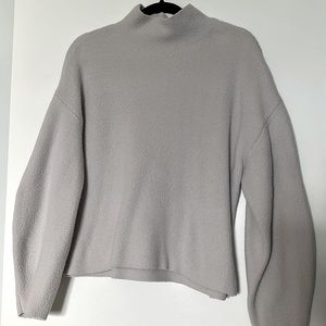 Mock Neck Soft Grey Sweater